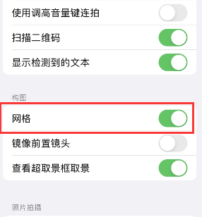 中和镇苹果手机维修网点分享iPhone如何开启九宫格构图功能 