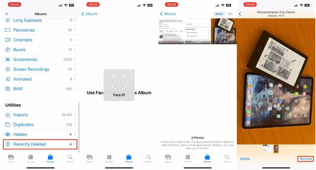 中和镇苹果14维修分享 iPhone14 上恢复已删除的照片 